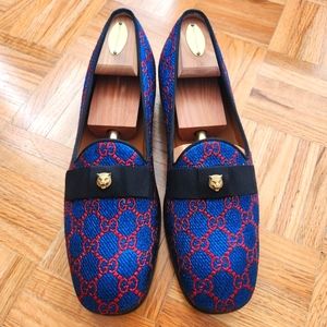 Gucci Lurex GG, Gold Tiger Evening Loafers, size 6.5 (fits large)